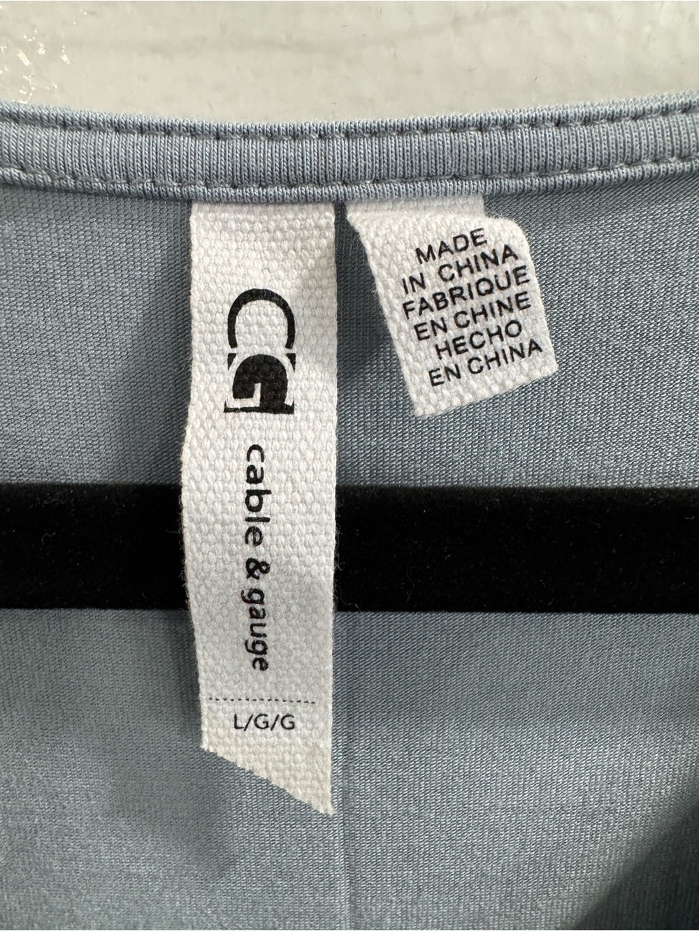 Cable & Gauge Gray Blue Tiered Babydoll Dress V-Neck Short Sleeve Women’s Size L - Picture 5 of 7